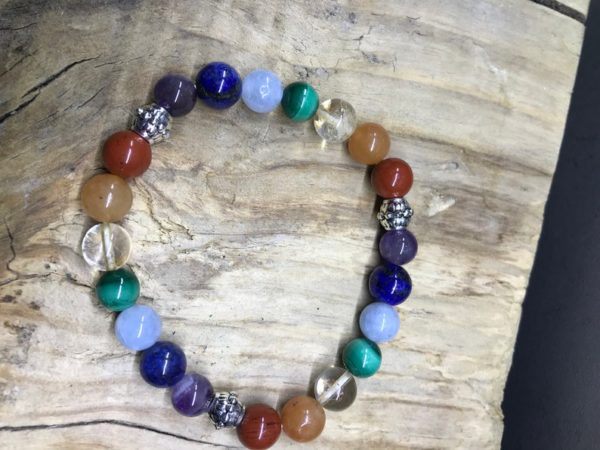 Bracelet perle 8mm 7 chakras