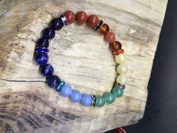 Bracelet perle 8mm 7 chakras