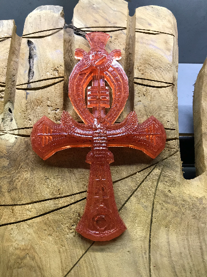 Croix d'Ankh avec jaspe rouge