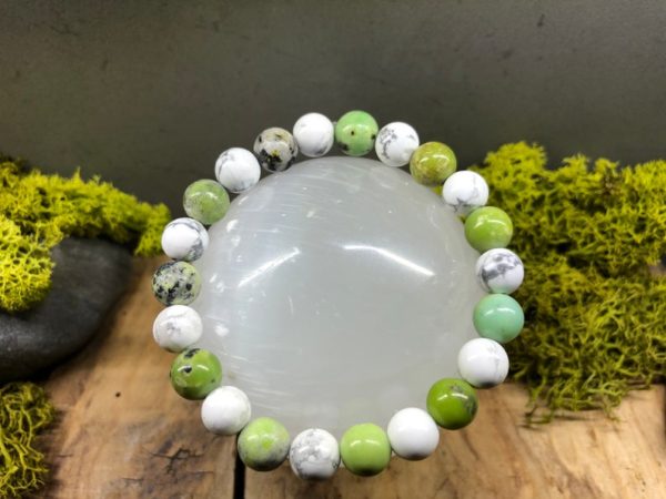 Bracelet Howlite et Chrysoprase 8mm