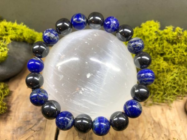 Bracelet Lapis-Lazuli et Hématite en 10mm