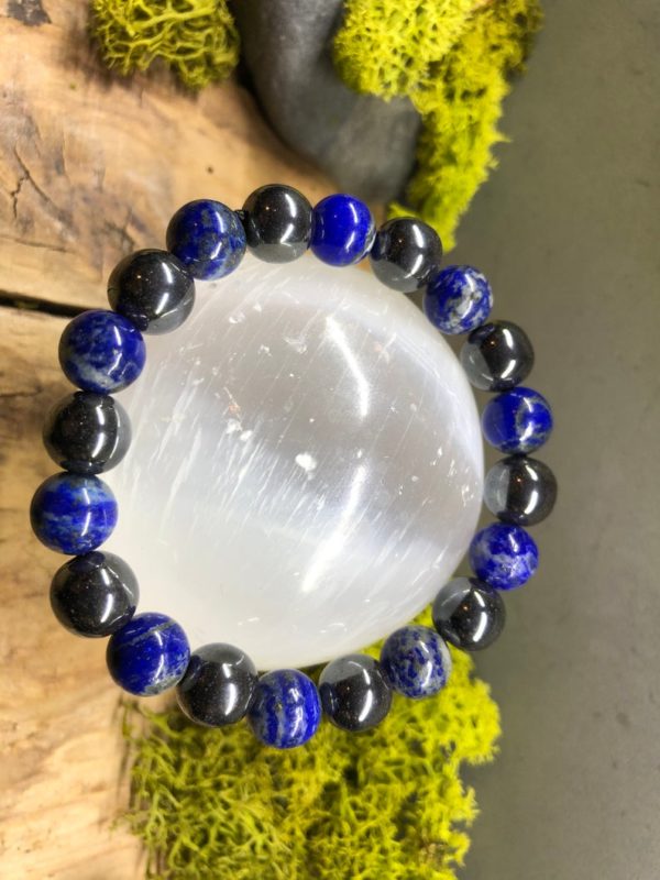 Bracelet Lapis-Lazuli et Hématite en 10mm