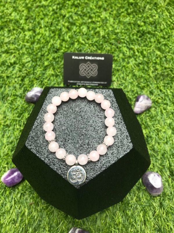 Bracelet perle quartz rose