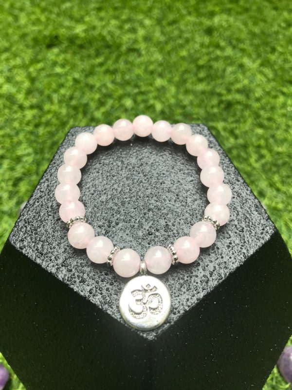 Bracelet perle quartz rose