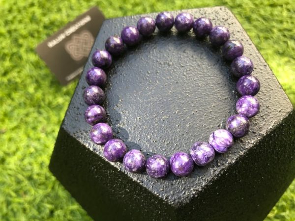 Bracelet charoïte en perle de 8 mm