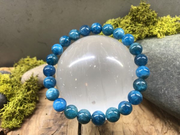 Bracelet en Apatite bleue 8mm