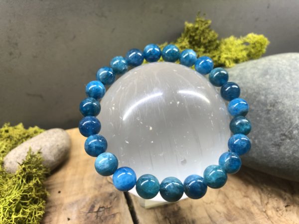 Bracelet en Apatite bleue 8mm