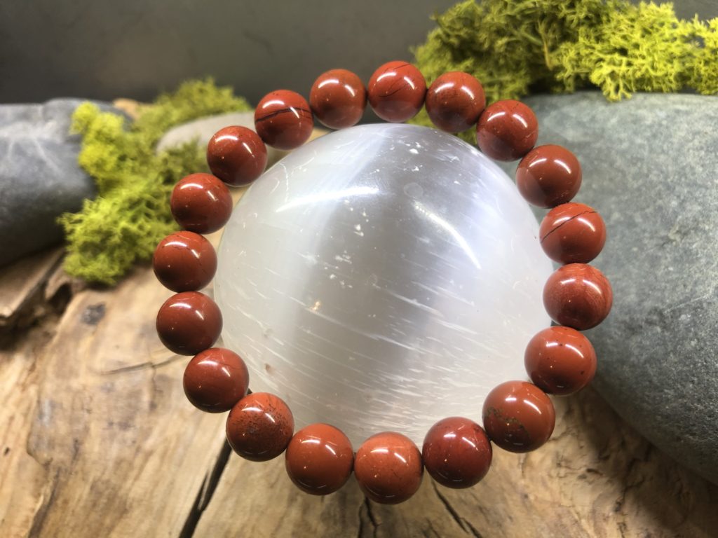 Perles Rondes En Jaspe Rouge 3 Mm - Lot De 4, Pierre Naturelle, Création Bijoux