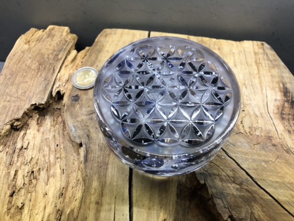 Orgonite fleur de vie 11cm avec Shungite/Sodalite/Cristal de roche